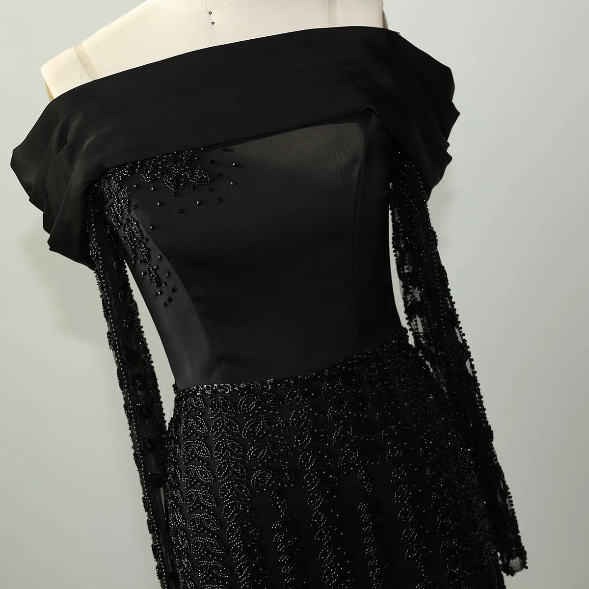 Elegant Off Shoulder Long Sleeves Evening Dress SS695