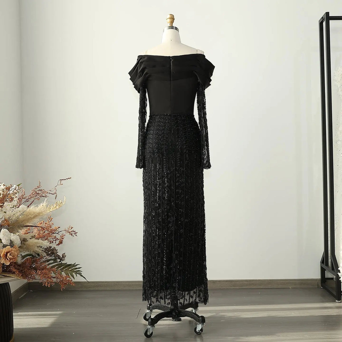 Elegant Off Shoulder Long Sleeves Evening Dress SS695