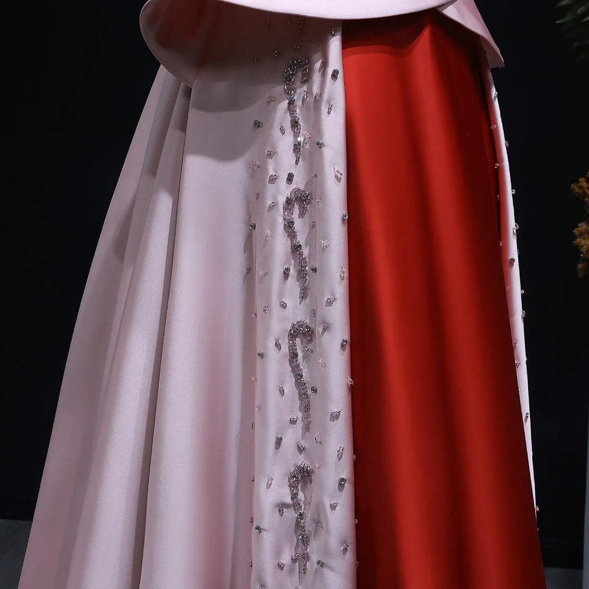 Elegant Strapless Pink and Red Two-Tone Evening Dress SS244