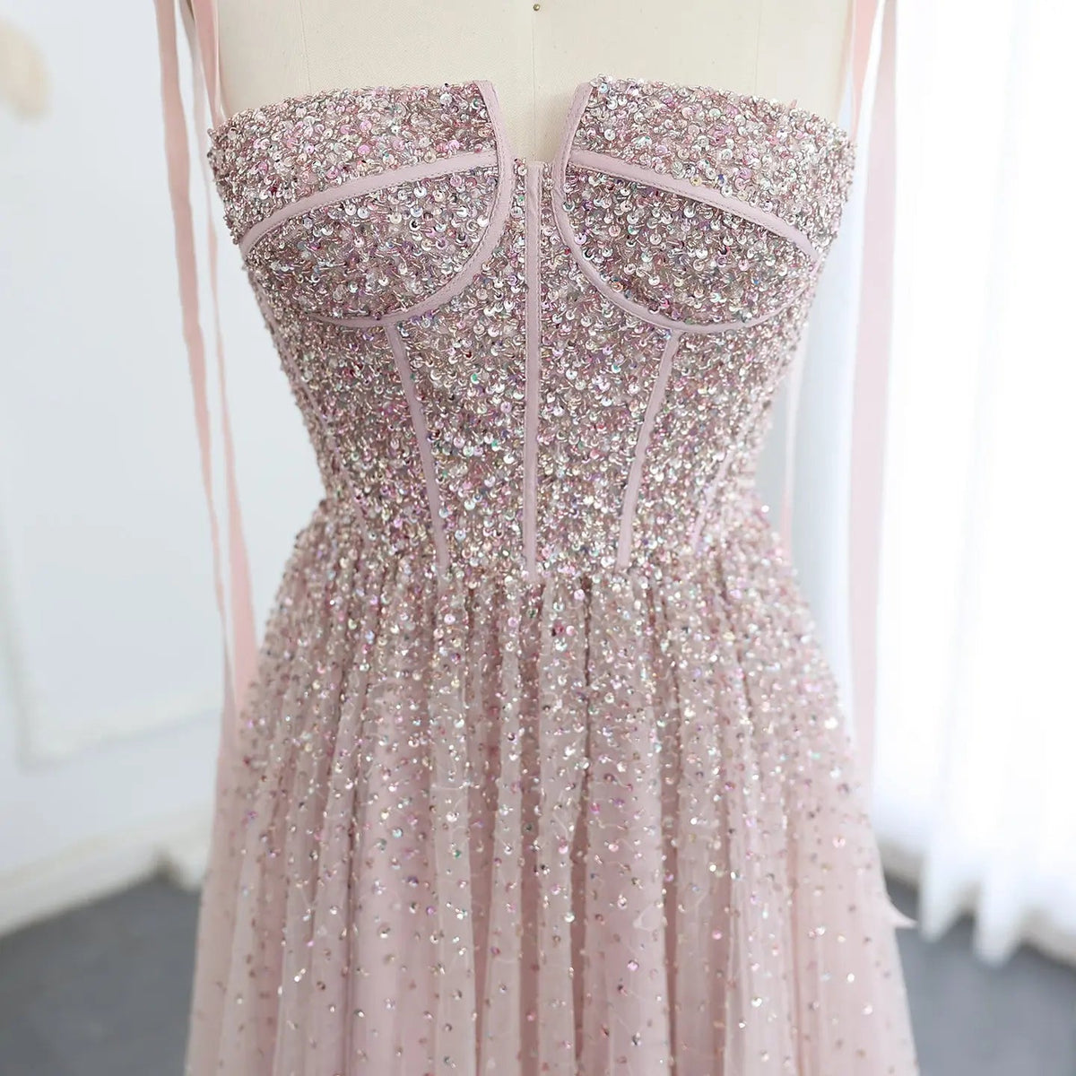Luxury Beaded Red Evening Dresses with Straps SS263