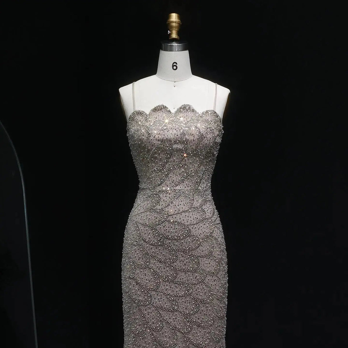 Elegant Strapless Emerald Green Evening Dress SS601