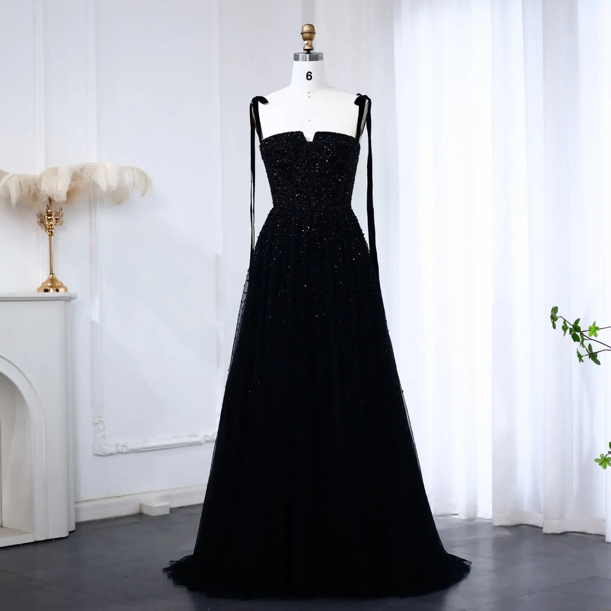 Luxury Beaded Red Evening Dresses with Straps SS263