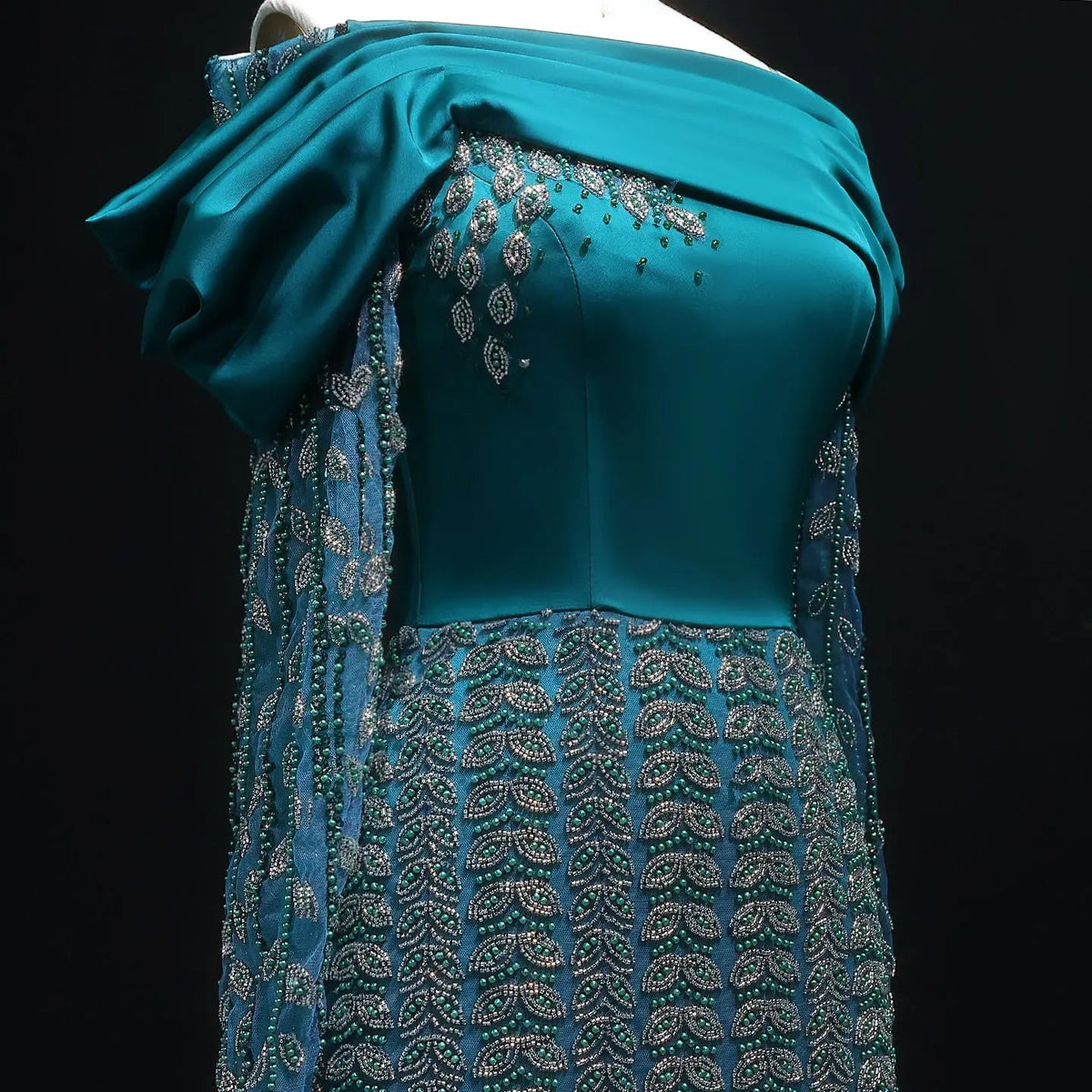 Elegant Off Shoulder Long Sleeves Evening Dress SS695