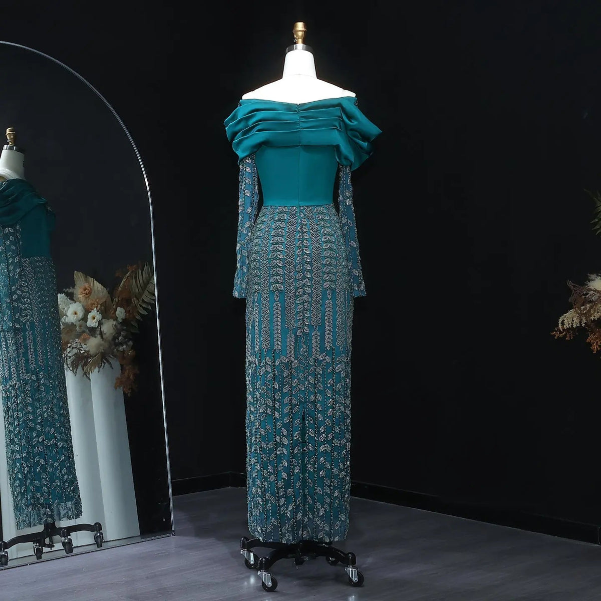 Elegant Off Shoulder Long Sleeves Evening Dress SS695