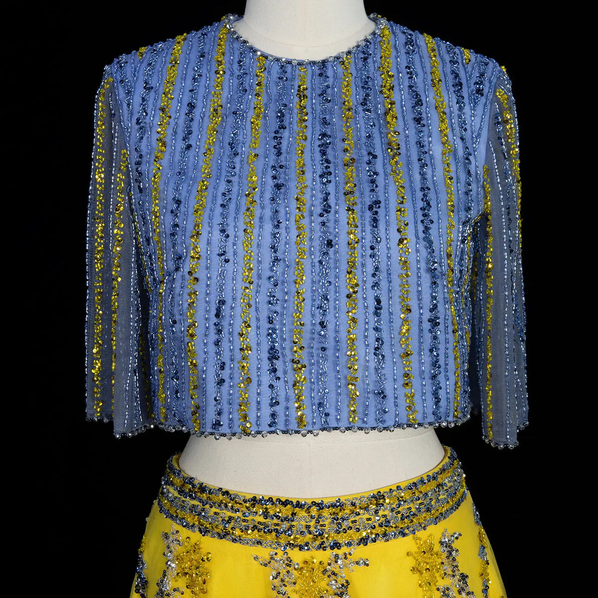 Luxury Beaded Yellow 2 Pieces Evening Dress SS490