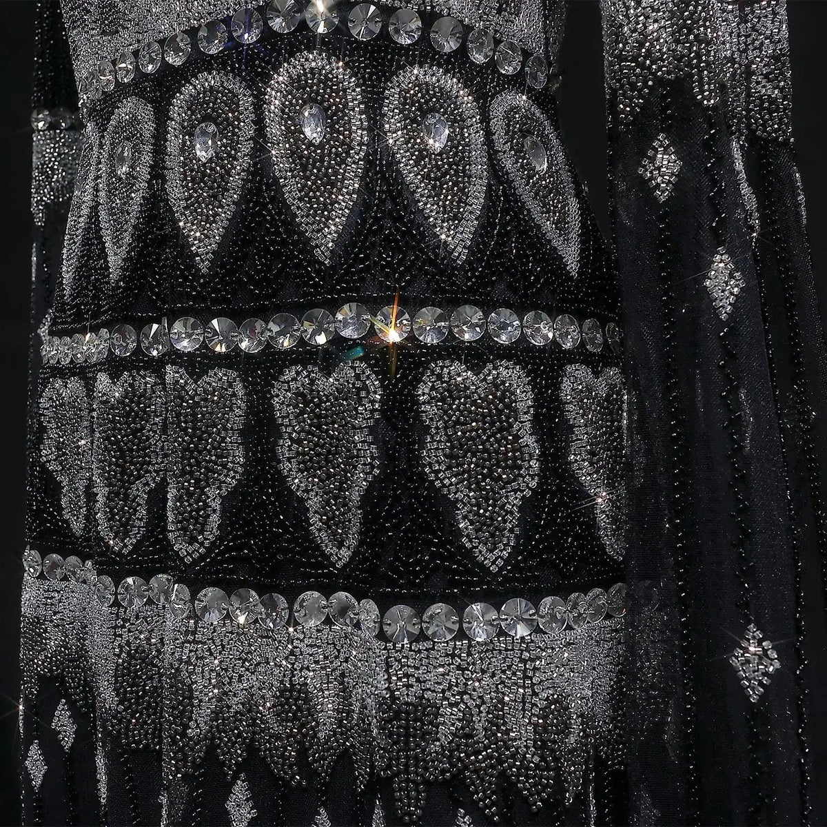 Luxury Purple Beaded Crystal Cape Sleeve Evening Dress SS009