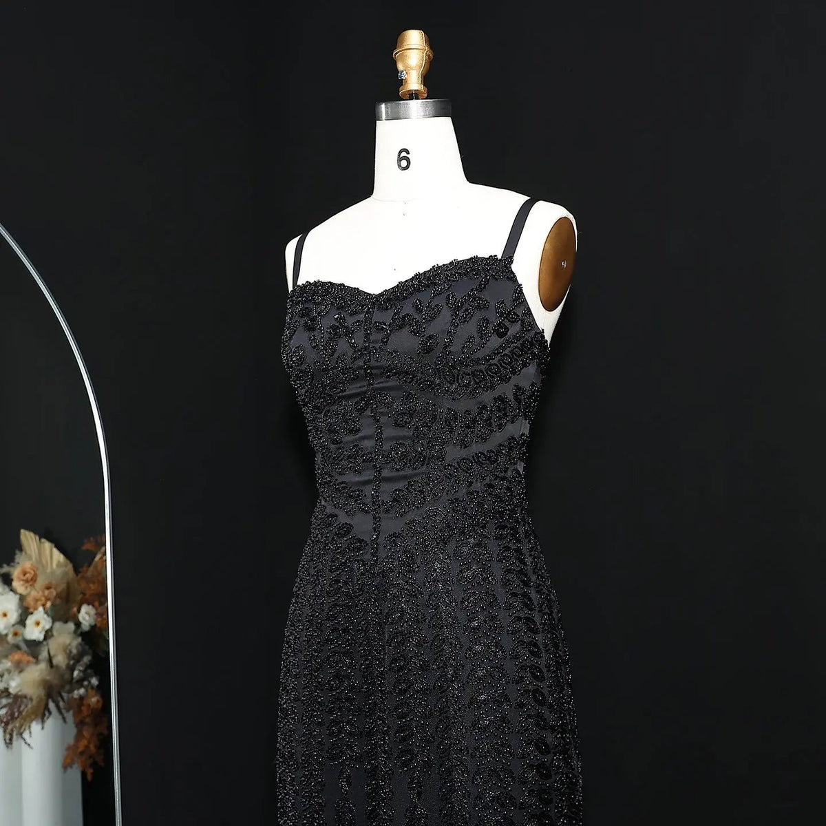 Luxury Beaded Blue Mermaid Evening Dress SS694