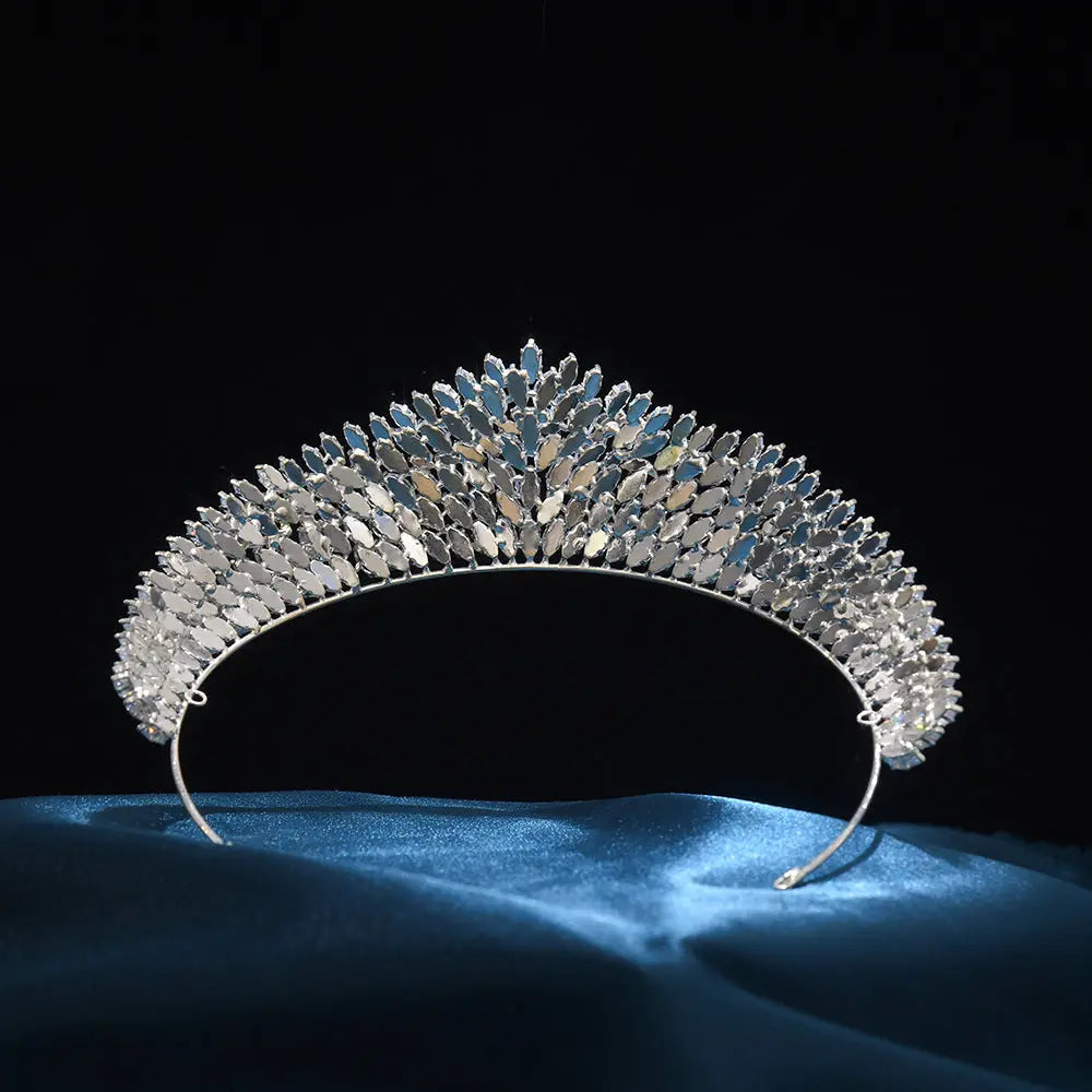 Luxury Full Crystal Leaf Tiara HP008