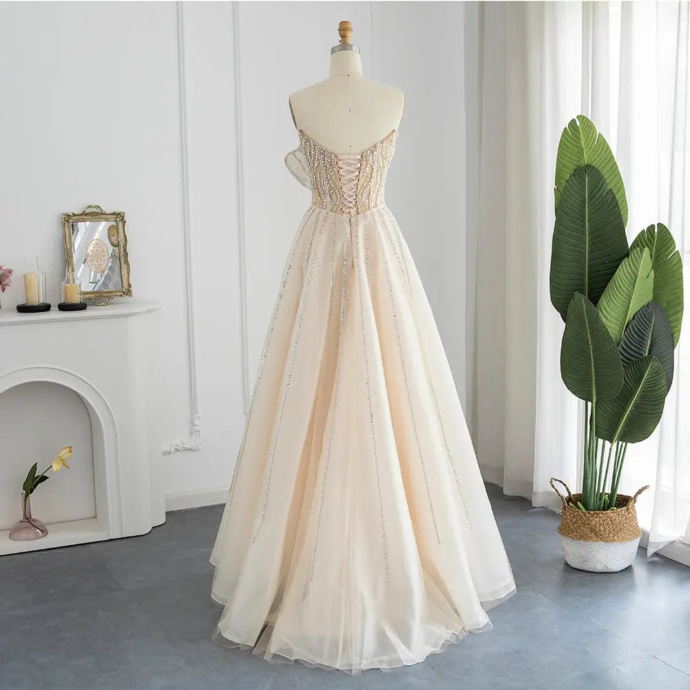 Luxury Beaded Lilac Scalloped Evening Dress SS247
