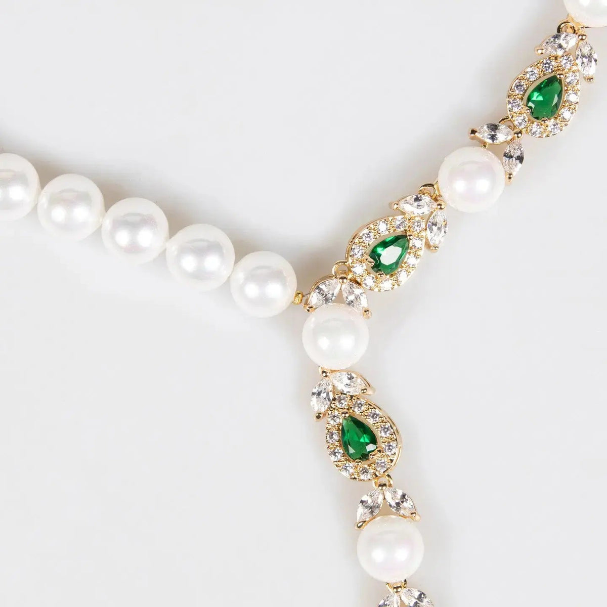 Luxury Pearl Necklace Earrings Diamond Jewelry JW007