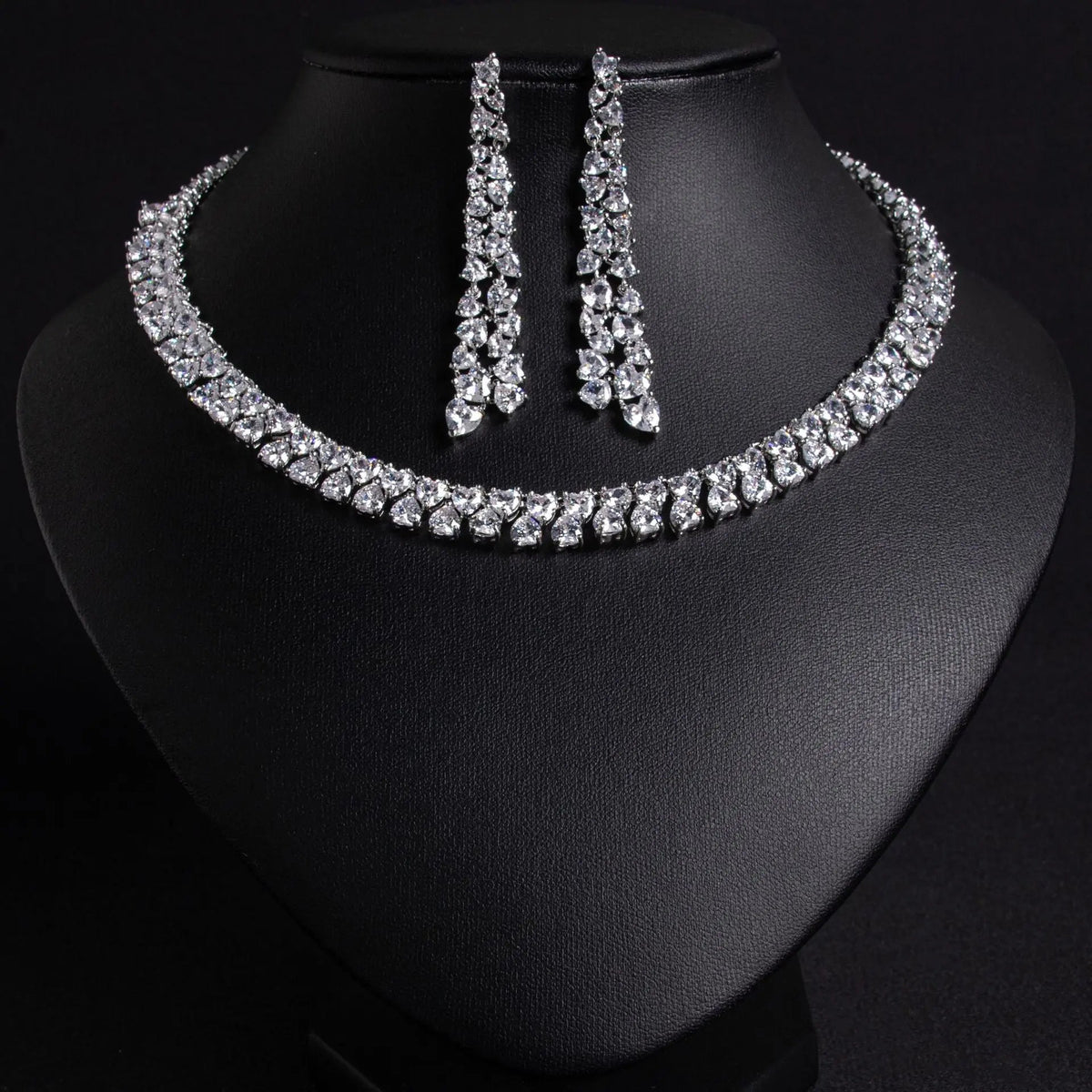 Luxury Diamond Necklace and Earring Set JW045
