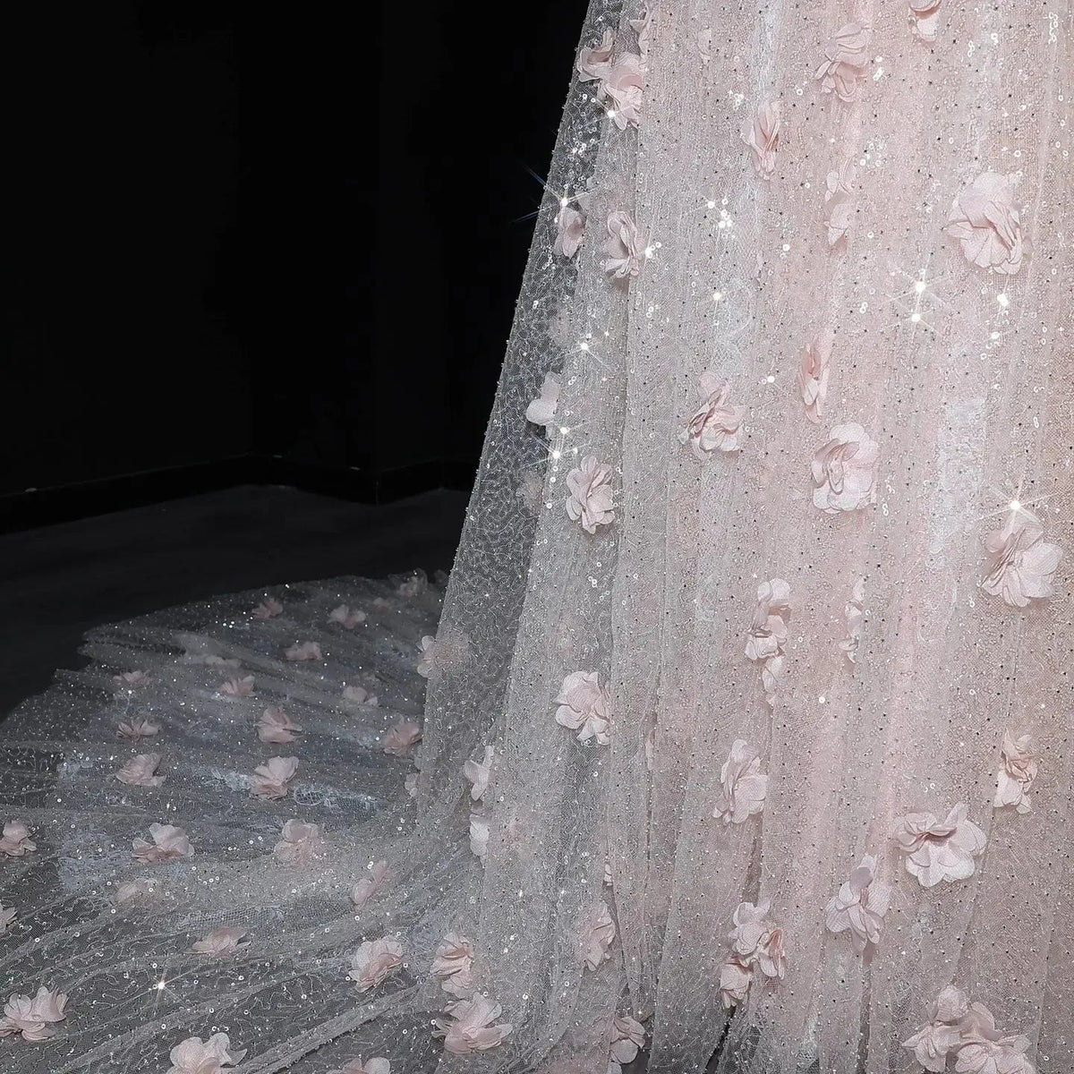 Luxury Pink Gradient Sequin Mermaid Train Evening Dress SS643