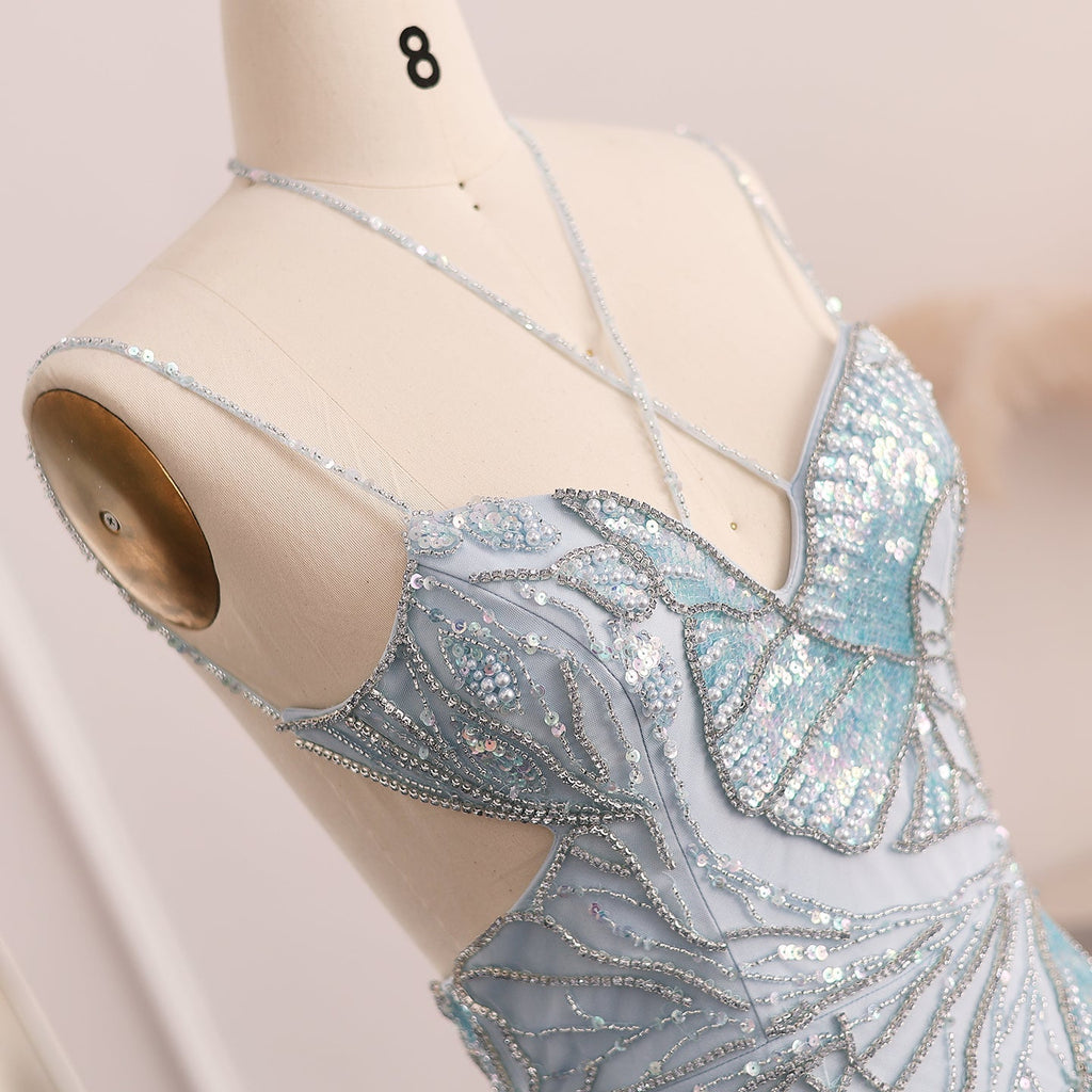 Luxury Mermaid Pink Evening Dress with Feathers Scarf SS478