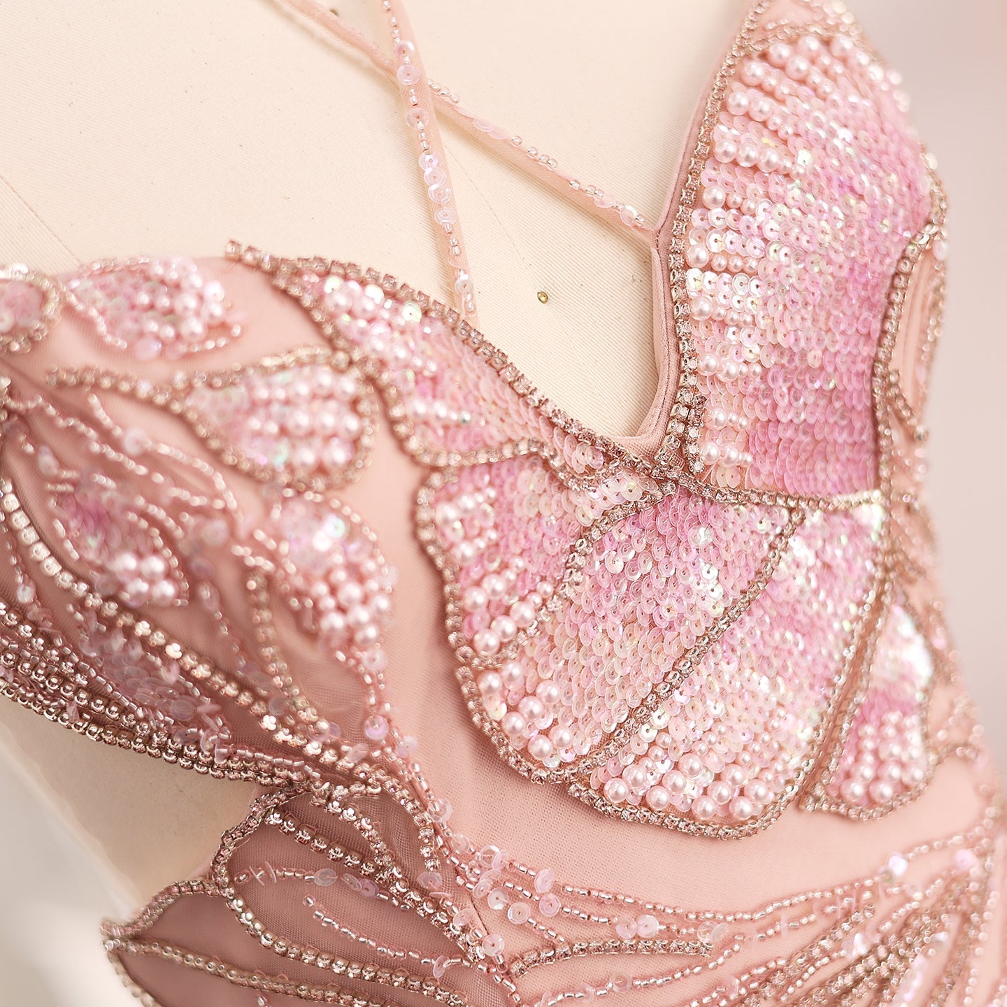Luxury Mermaid Pink Evening Dress with Feathers Scarf SS478