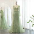 Luxury Blue Mermaid Evening Dresses with Detachable Skirt SS432