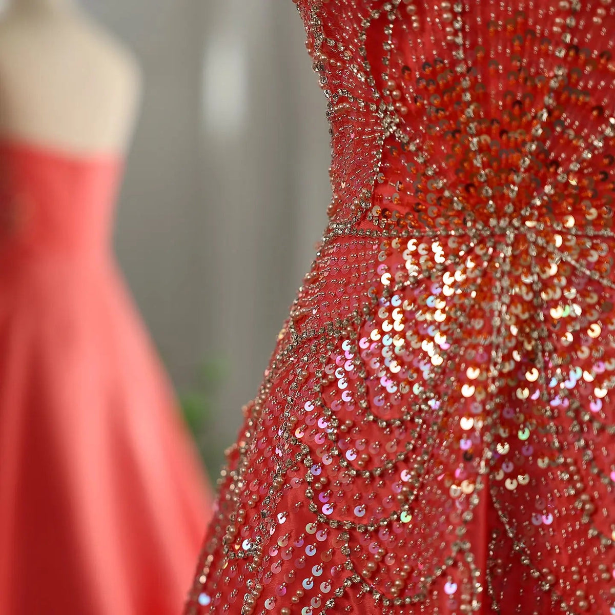 Luxury Beaded Butterfly Pink Strapless Evening Dress SS467