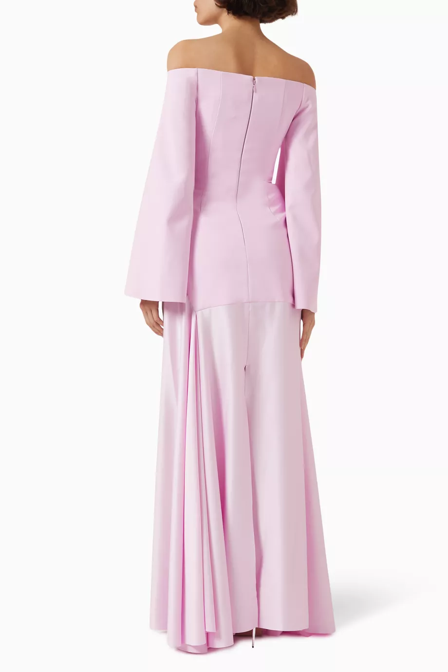 Elegant Pink Off Shoulder A-Line Evening Dress SF095