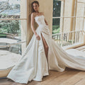 Luxury Sexy High-Slit Elegant Bridal Wedding Dress with Veil SW580