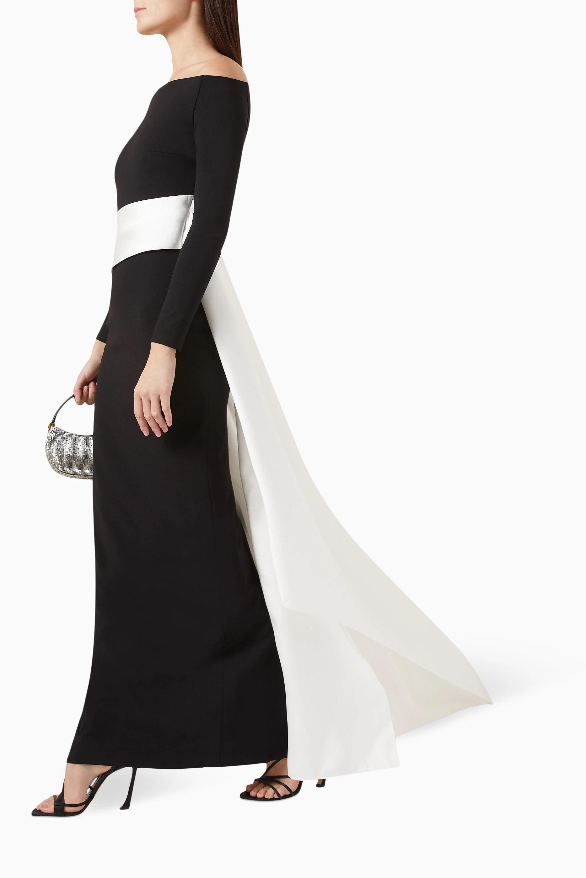 Elegant Off Shoulder Pink Evening Dress with Overskirt SF317