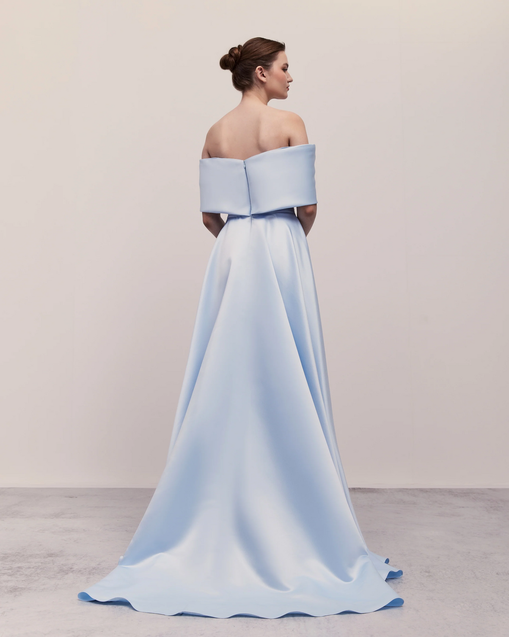 Luxury Blue Beaded High-Slit Evening Dress with Overskirt SF301