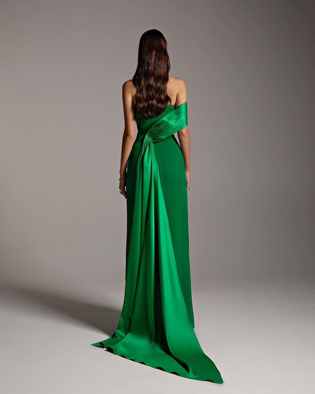 Elegant One Shoulder Green Sheath Evening Dress SF343