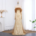Elegant Green Off Shoulder Lace Evening Dress SF254