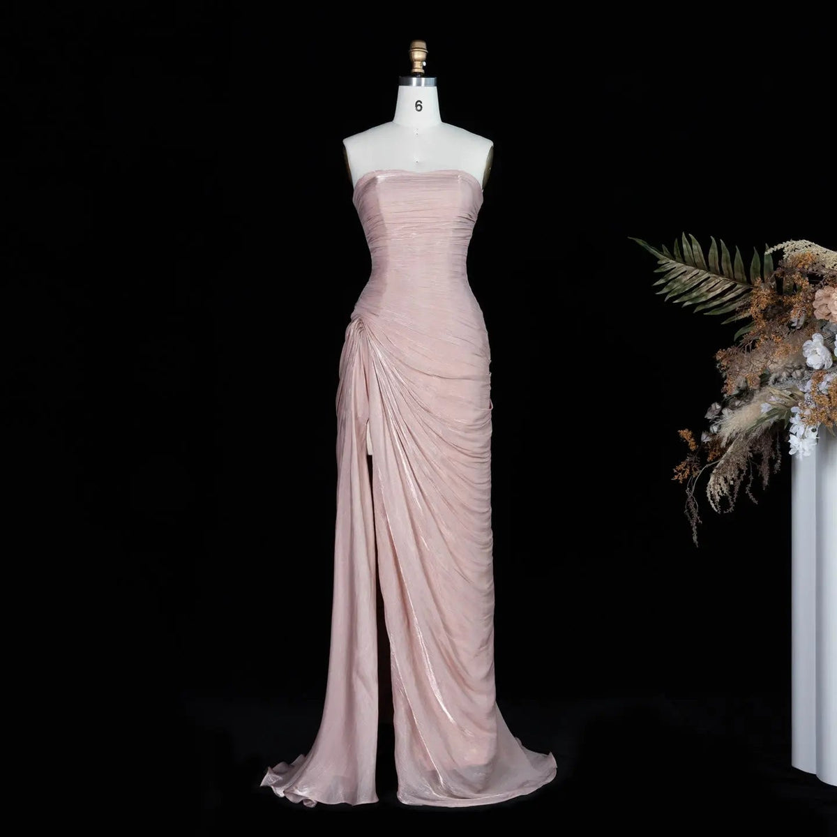 Elegant  Halter Gold Off Shoulder Evening Dress SF053