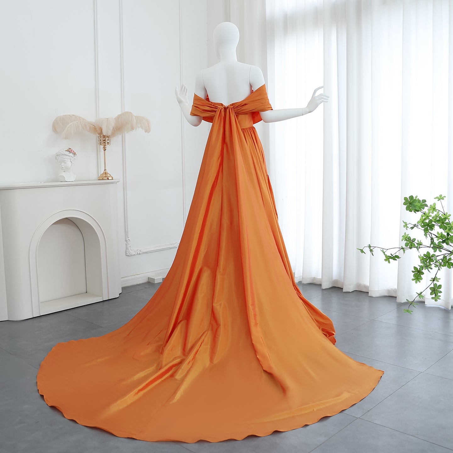 Elegant Pink A-Line Strapless Pleats Satin Evening Dress SF020