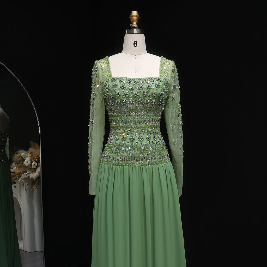 Luxury Crystal Lilac Strapless Chiffon Evening Dress SS539