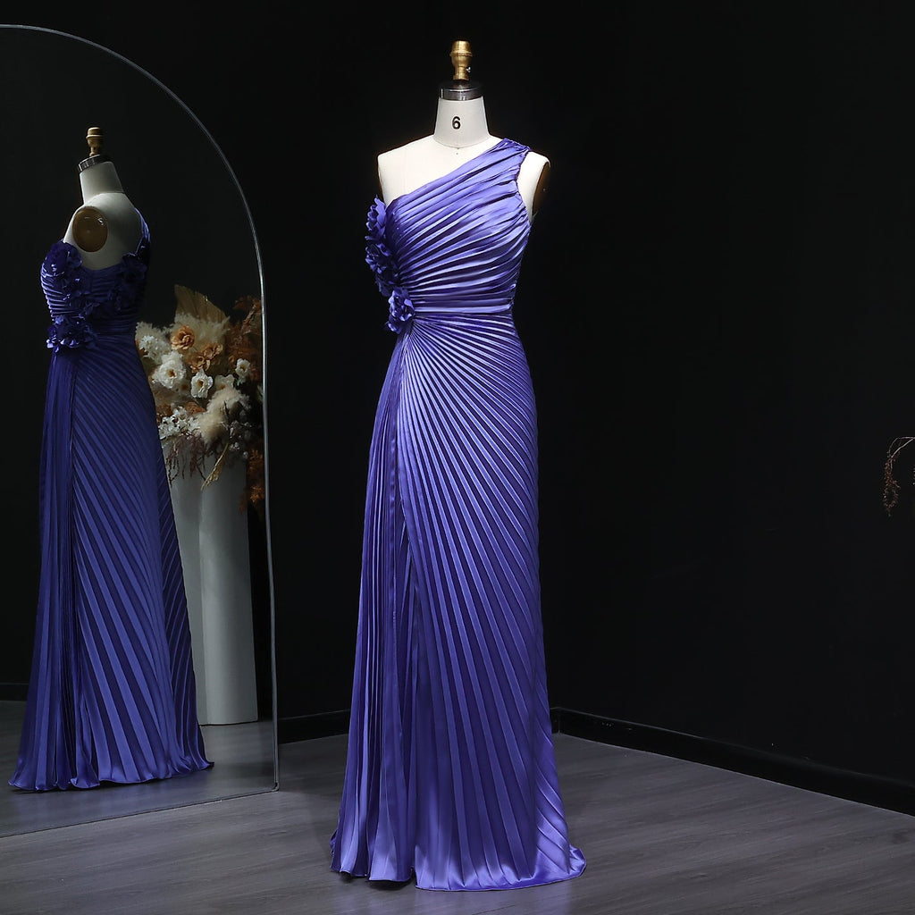 Elegant Violet Mermaid Evening Dress with Slit SF031