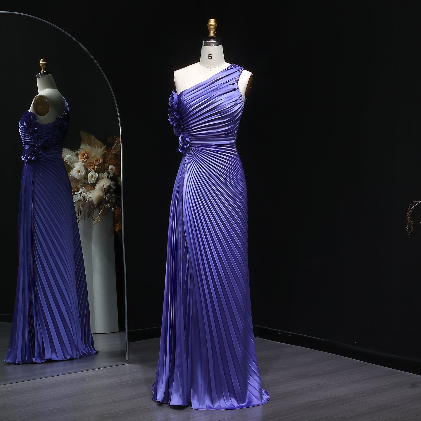 Elegant Violet Mermaid Evening Dress with Slit SF031