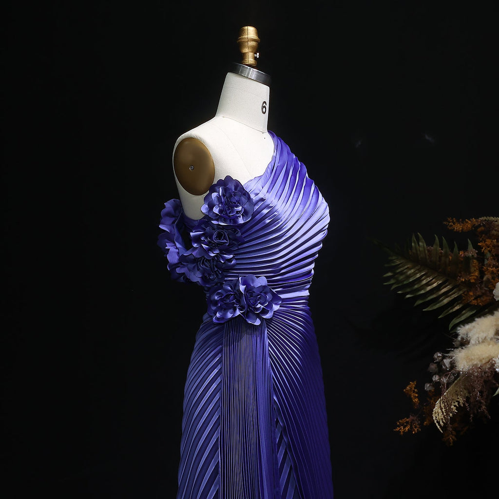 Elegant Violet Mermaid Evening Dress with Slit SF031