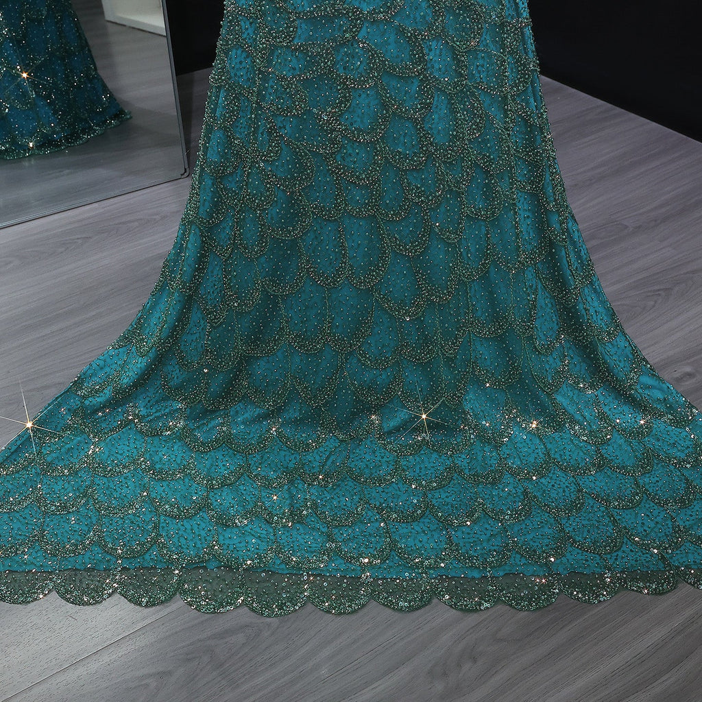 Luxury Beaded Green Mermaid Evening Dress SS601
