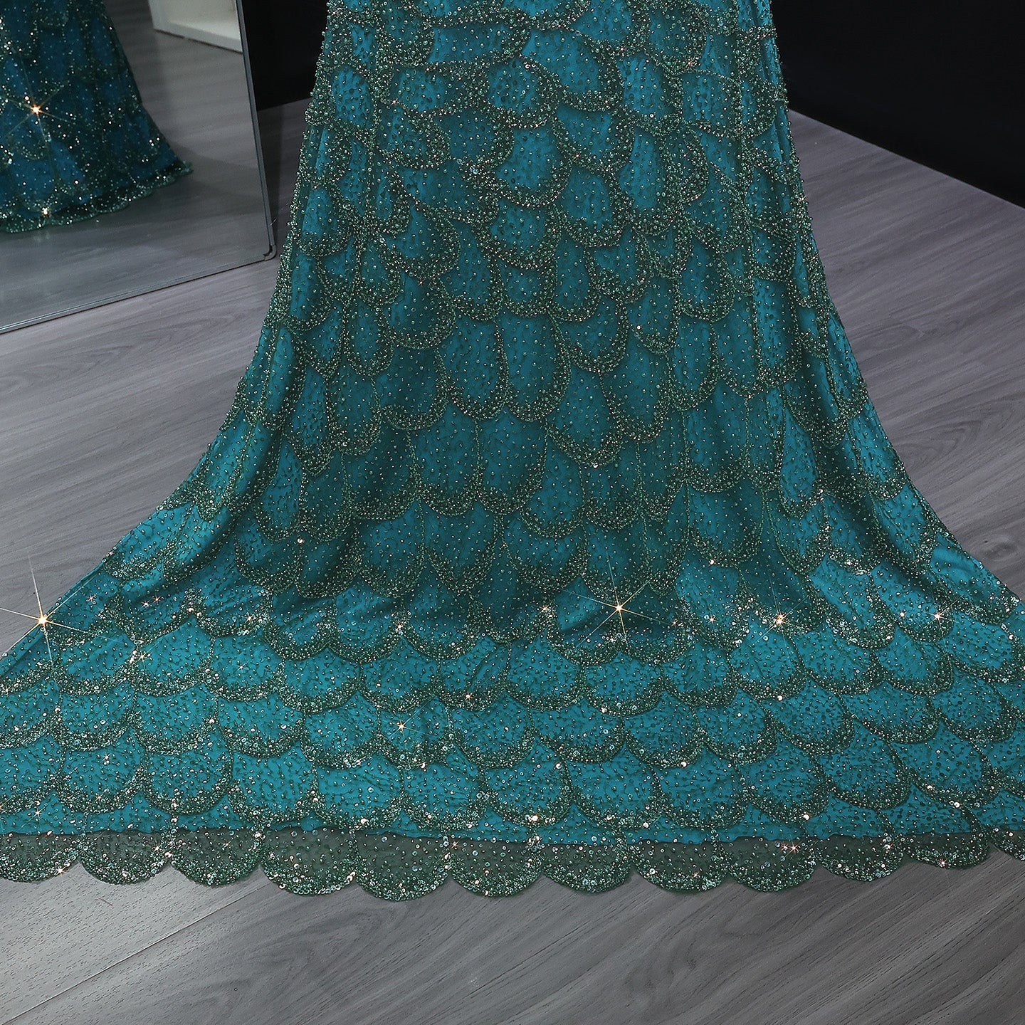 Luxury Beaded Green Mermaid Evening Dress SS601