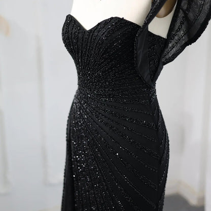 Emerald Green One Shoulder Slit Evening Dress with Overskirt SS201