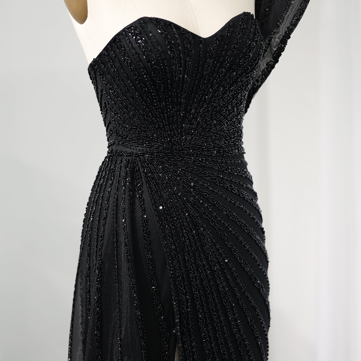 Elegant Emerald Green One Shoulder Evening Dress SS201