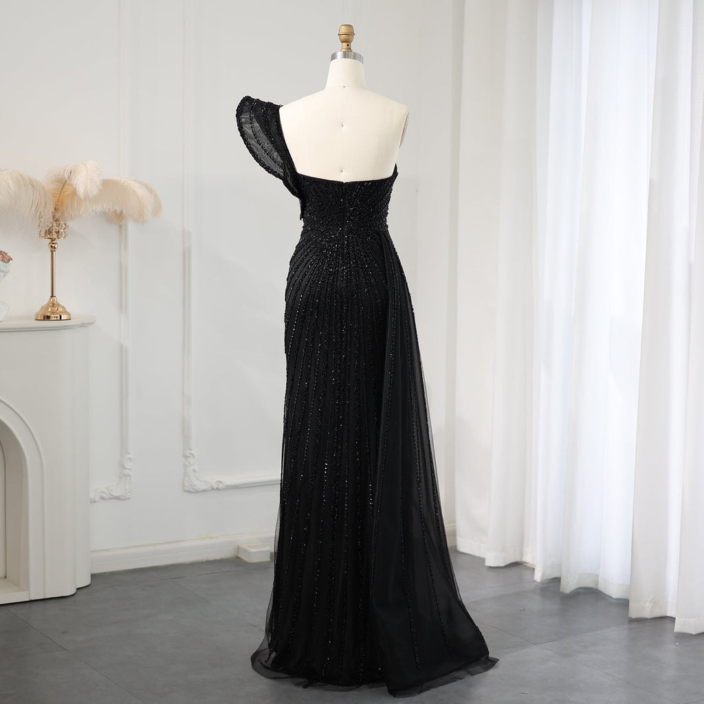 Elegant Emerald Green One Shoulder Evening Dress SS201