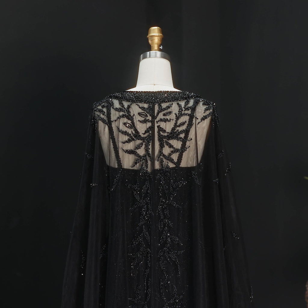 Luxury Crystal Pink Evening Dress with Cape SS393