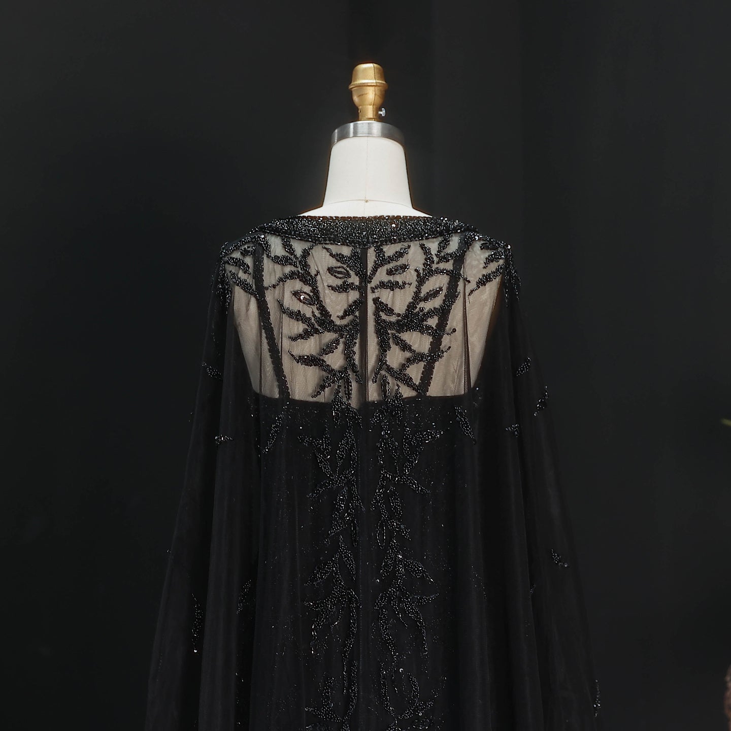 Luxury Crystal Pink Evening Dress with Cape SS393