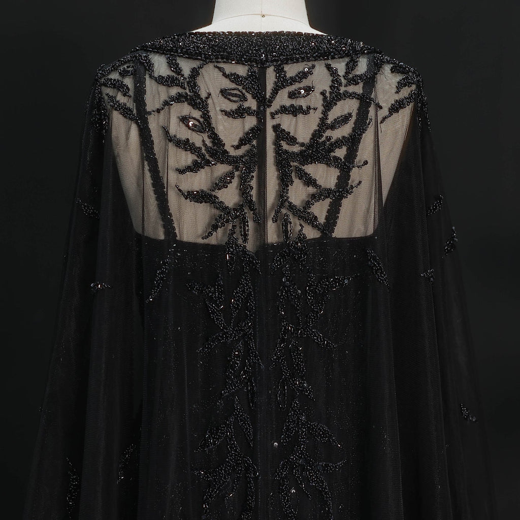 Luxury Crystal Pink Evening Dress with Cape SS393