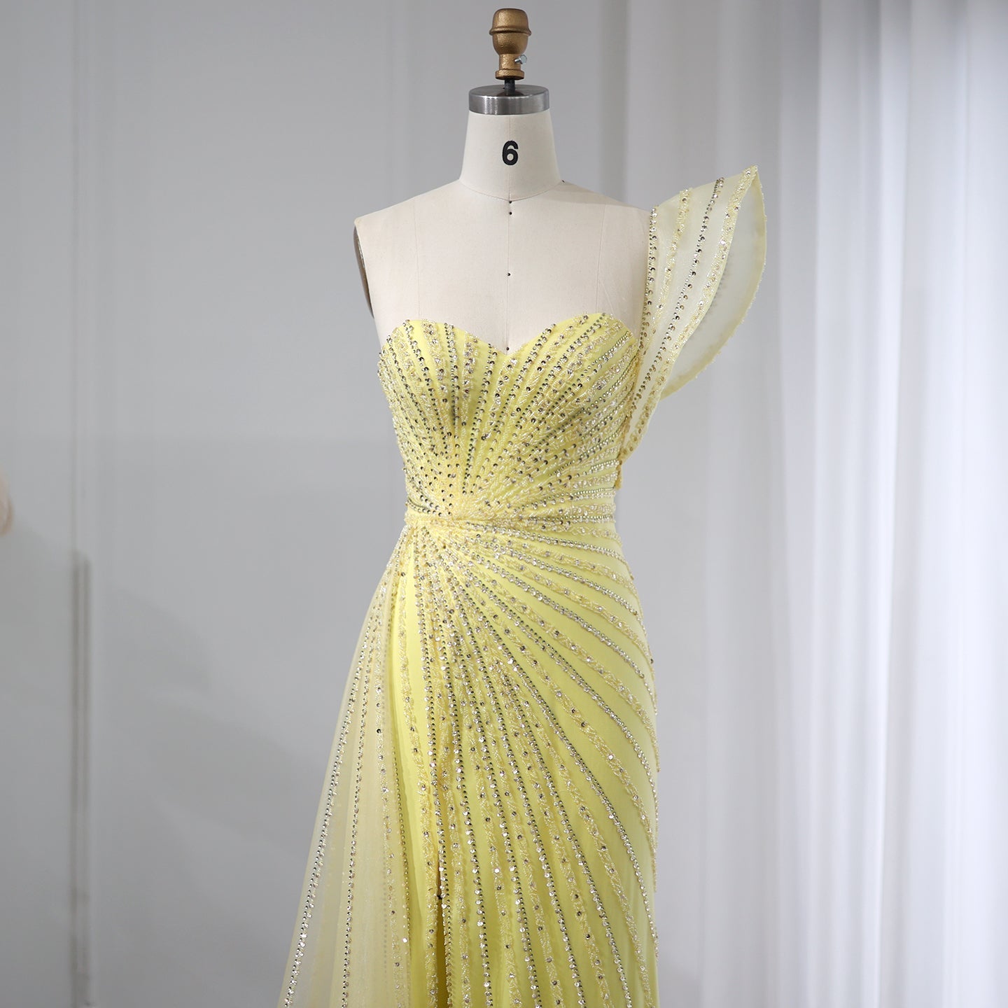 Elegant Emerald Green One Shoulder Evening Dress SS201