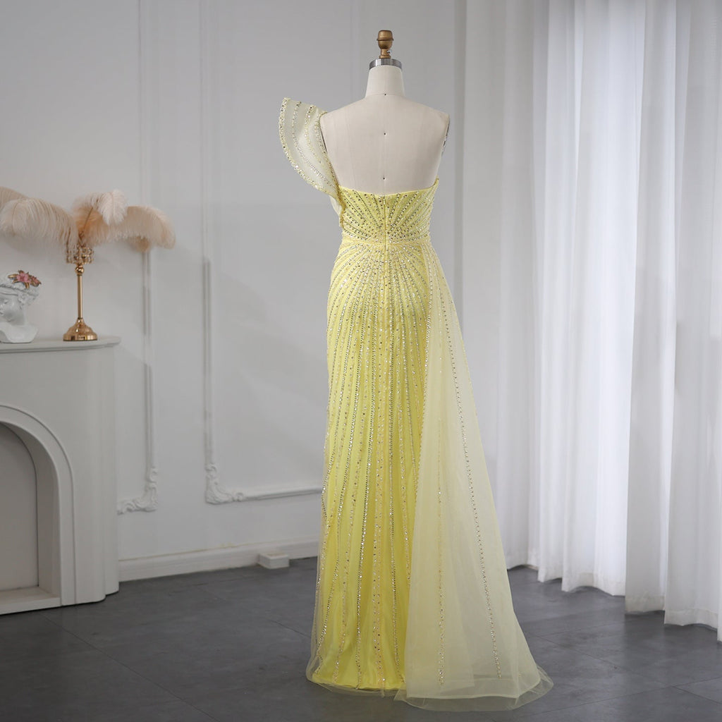Elegant Emerald Green One Shoulder Evening Dress SS201
