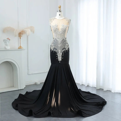 Luxury Crystal Mermaid Royal Blue Prom Dress RM057