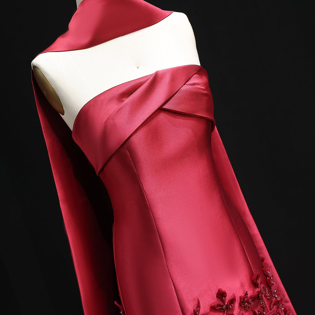 Luxury 3D Leaves Blush Pink Mermaid Evening Dress with Cape SS463