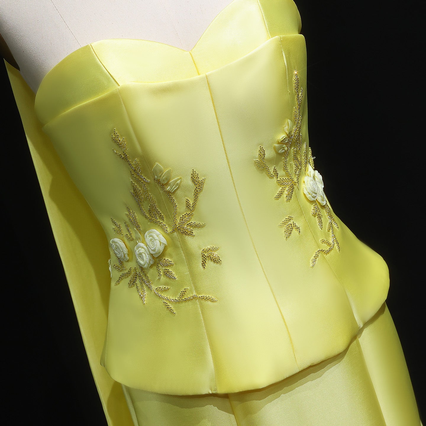 Graceful 3D Floral Blue Mermaid Evening Dress with Scarf SS245