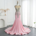 Luxury Crystal Royal Blue Mermaid Prom Dresses with Train RM057