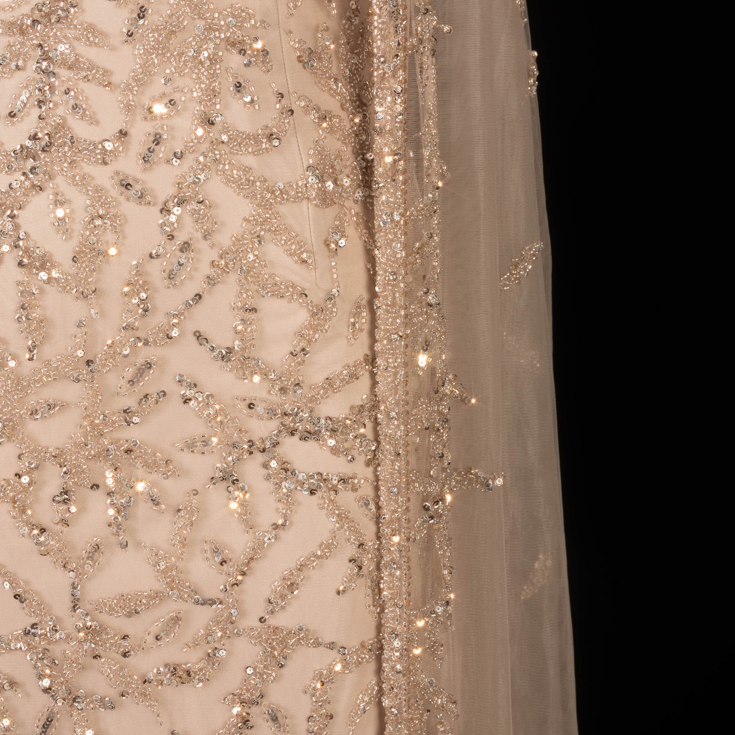 Luxury Crystal Pink Evening Dress with Cape SS393