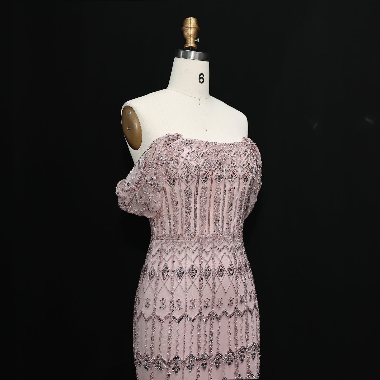 Luxury Beaded Off-Shoulder Mermaid Evening Dress SS291