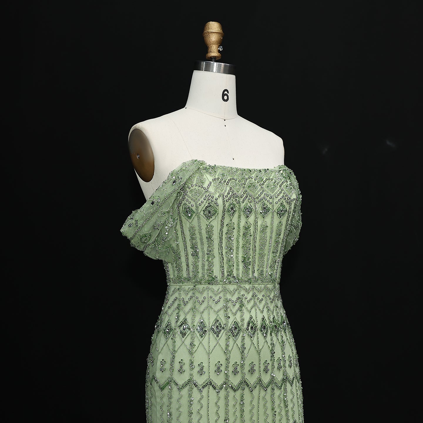 Luxury Beaded Off-Shoulder Mermaid Evening Dress SS291