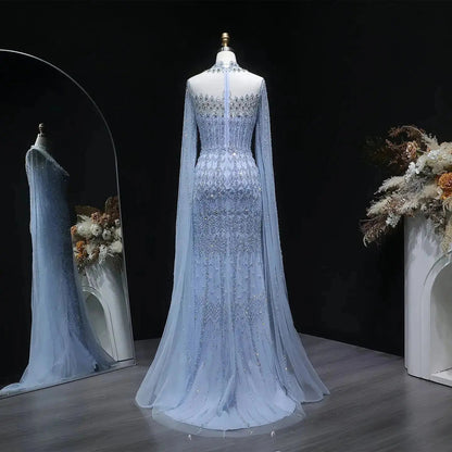 Luxury Green Long Sleeve Sequin Beaded Formal Evening Dress SS150